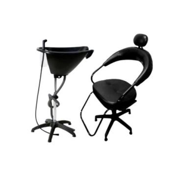 Imagem de kit salão cadeira futurama + lavatório portátil cabeleireira - HENVIFE