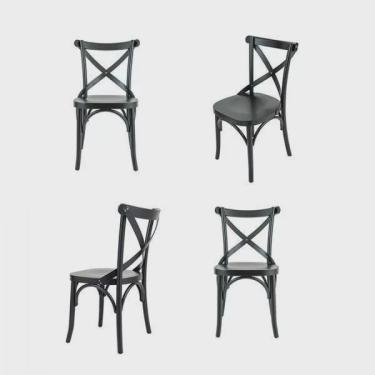 Imagem de Conjunto 4 Cadeiras Madeira Maciça Tauari Cross Laquado X Texas Gamma Móveis