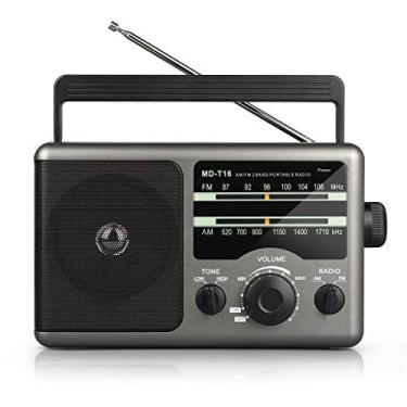 Imagem de Rádio Transistor de Rádio Portátil Greadio am fm com tomada de fone de ouvido de 3,5 mm, modo hight/baixo, alto-falante grande, energia ac ou bateria