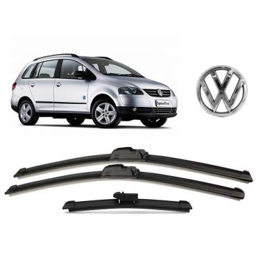 Imagem de Kit 3 Palhetas Limpador de Parabrisa Dianteiro + Traseiro Volkswagen Spacefox 2004 2005 2006 2007 2008 2009 2010 2011 2012