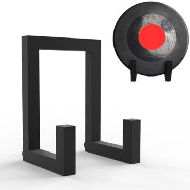 Imagem de masteymoh Suporte de armazenamento de discos de vinil, suporte de disco preto Lp, armazenamento de álbum de metal para discos de vinil (2,5 cm preto)