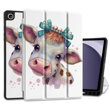 Imagem de MEEgoodo Capa para Samsung Galaxy Tab A9 Plus de 11 polegadas 2024 2023 com suporte para caneta S, capas para tablet inteligente A9+ com suporte de três dobras de couro + capa traseira de TPU macio +