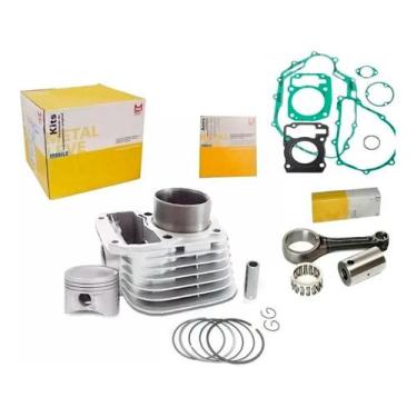 Imagem de Kit cilindro pistao juntas e biela titan 2002/fan ate 2008 - METAL LEV