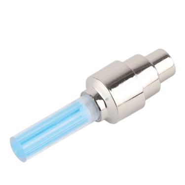 Imagem de Lâmpada de Bocal de Pneu Luminosa LED, Luz Azul de Válvula de Pneu Aço Inoxidável Com 2 LED para Bicicleta de Montanha, Lâmpada de Válvula de Roda de Bicicleta de Movimento para