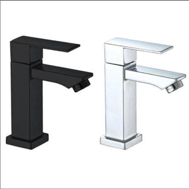 Imagem de Torneira Lavabo Banheiro Black Preta Prata Dourado Luxo Metal Moderna 