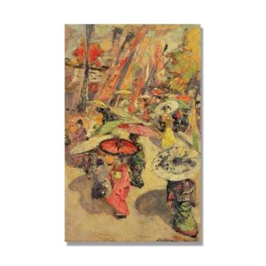 Imagem de Arte de parede impressionista. "Cena de rua", famosas impressões em tela, pinturas famosas arte de parede para sala de estar. 40 x 65 cm-15,7 x 25,6 pol sem moldura