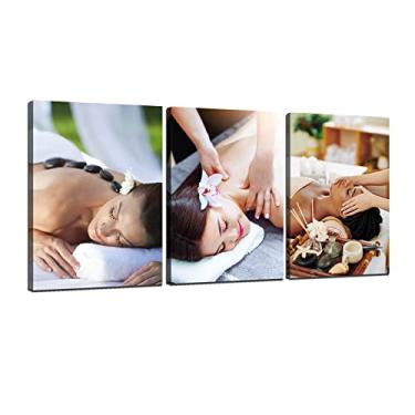 Imagem de ARNLRDYA Arte de parede de massagem de spa, impressão em tela, decoração de parede para estúdio de beleza, clínica, massagem, spa, salão, decoração, SPA, saúde, beleza, imagem, pôster, emoldurado