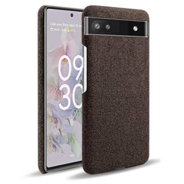 Imagem de Capa para Google Pixel 6a 5G,Capa desenhada em lona,Case Protetora Ultrafina com Empunhadura Macia,Design em Tecido Antichoque e Antiarranhões-Brown