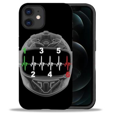 Imagem de yicomon Capa compatível com iPhone 11, capa de telefone fosca com estampa de capacete de motocicleta, durável, moderna, engraçada, capa protetora macia antiarranhões à prova de choque