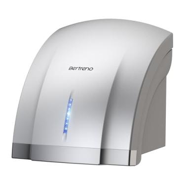 Imagem de Bertreno Secador De Mãos Comercial Elétrico Compacto Para Banheiros Secador De Mãos Comercial De Alta Velocidade De 1800 W Com Ar Quente E Frio E Redução De Ruído 110 V Prata