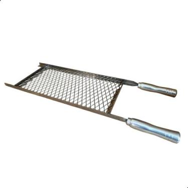 Imagem de Grelha Goyana Coração Linguiça Legumes Aço Inox 20x40 Cabo Aluminio - 