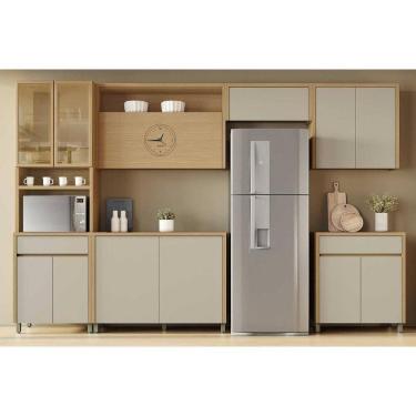 Imagem de Cozinha Modulada Nesher Condessa Condessa 6 Peças (3Aéreos+2Balcões+1Paneleiro) C6P93 Carvalho/Cinza - Nesher