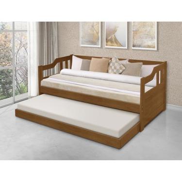 Imagem de Sofá Cama Solteiro com Braços com 2 Colchões Atraente - Imbuia