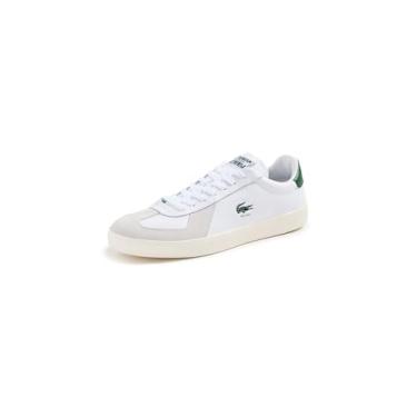 Imagem de Lacoste Tênis masculino Baseshot, Branco/off-white, 44
