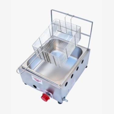 Imagem de Fritadeira Industrial Inox à Gás Baixa Pressão 1 Cuba com Cesto Cefaz