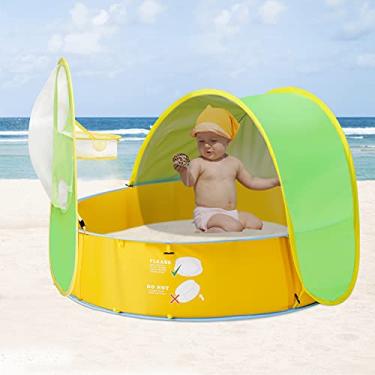 Imagem de FBSPORT Barraca de praia para bebês, barraca de piscina infantil, barraca de piscina para bebês, proteção solar FPS 50+ com arco de basquete -- bolas não incluídas