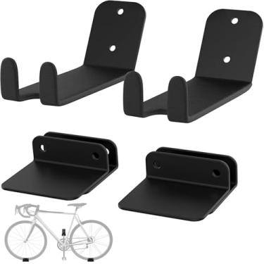 Imagem de TORACK Suporte de parede para pedal de bicicleta, suporte horizontal de parede de garagem resistente, suporte de exibição de bicicleta para parede, comporta até 32 kg (pacote com 2)