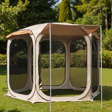 Imagem de EAST OAK Tenda de dossel pop-up de 30 cm com tela | Casa de tela externa com 6 guarda-sóis | Dossel instantâneo com bolsa de transporte portátil | Tenda de gazebo para acampamento, pátio e praia |