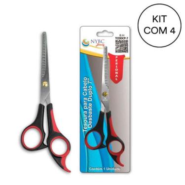 Imagem de Kit 4 Tesoura P/ Cabelo Desbaste Simple 6 1/2" - 165Mm NYBC - NYBC Bea