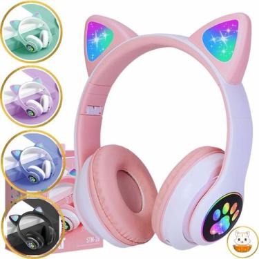 Imagem de Fone De Ouvido Bluetooth Orelhas De Gato Com Led Headphone - CAT EAR, 