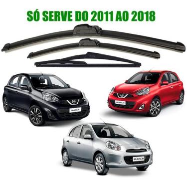 Imagem de Kit Palheta Limpador Parabrisa Nissan March 2015 2016 2017 2018 - MQ V
