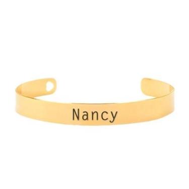 Imagem de Bracelete Personalizado Gravação Nome Nancy Banhado Ouro 18K - 999003439-Feminino