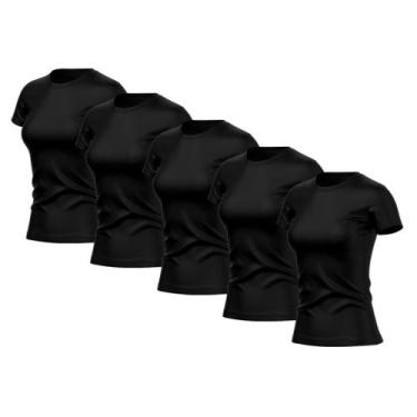 Imagem de Kit 5 Camisas Feminina Manga Curta Dry Fit Proteção Uv - Brás e Cia, P