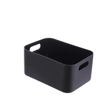 Imagem de Cesta de Armazenamento de Plástico para Banheiro, Maquiagem, Cozinha, Mesa e Lanches - Preto