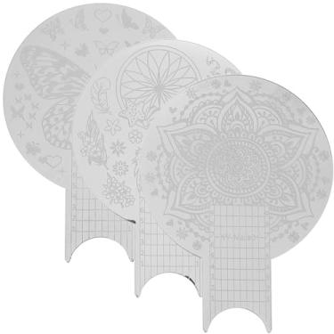 Imagem de Healeved Kit De Carimbos Para Design Unhas Com 3 Peças, Unhas, Arte, Carimbos, Placas Kit, Azul