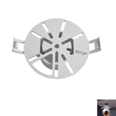 Imagem de Suporte de câmera com orifício de teto, linha oculta, placa decorativa bonita orifício redondo para teto, monitor de bebê, câmeras de segurança sem fio, suporte de cúpula de câmera embutida