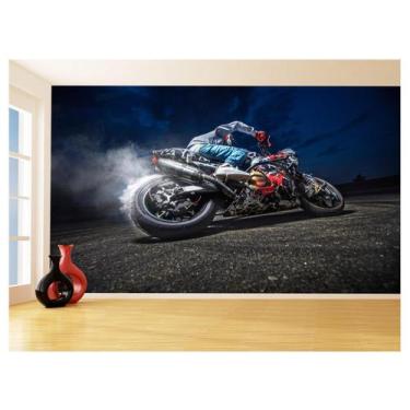 Imagem de Papel De Parede 3D Moto Esporte Viagem Estrada 3,5M Bkm71 - Você Decor