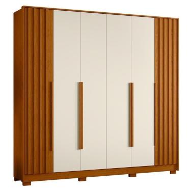 Imagem de Guarda Roupa Casal Deville Ripado 6 Portas Cinamomo-off White - Móveis Albatroz Cinamomo-off White