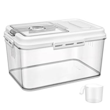 Imagem de Alipis Recipiente Hermético Para Armazenamento De Arroz, Dispensador Grãos Multifuncional Cozinha, Selado Grande Capacidade Alimentos, Farinha, Cereal, Ração Animais Estimação, 12,59 X 8,66 6,69 Pol