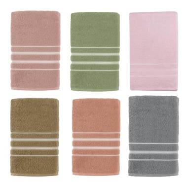 Imagem de Kit 2 Toalha De Rosto Felpudo Teka 100% Algodão Macia Seca Rapido (Rosa Claro)