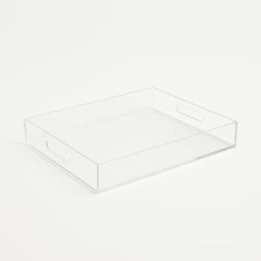 Imagem de Bandeja Lisa em Acrílico Transparente Praticidade e Design Moderno (P 24 X 18 X 3 cm)
