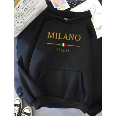 Imagem de Moletom Canguru Unissex Milano Italia Agasalho Casaco Blusa De Frio Bl