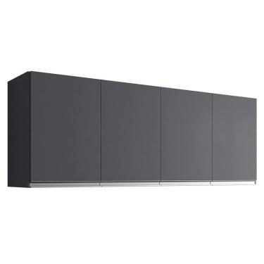 Imagem de Armário Aéreo 160cm 4 Portas Andréia Cinza - Ajl Móveis