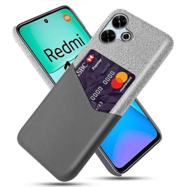 Imagem de Capa para Xiaomi Redmi 13 4G,Tela e tampa de couro PU,Antideslizante,360°cobertura completa à prova de choque com 1 slot de cartão atrás,Prevenção de queda-Gray
