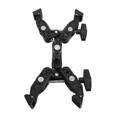 Imagem de Duplo Super Braçadeira Montagem da Câmera Liga de Alumínio Montagem da Câmera Cabeça Bola Adaptador Braçadeira Com 1/4 3/8 Polegada Interface para Monitor Luzes Led