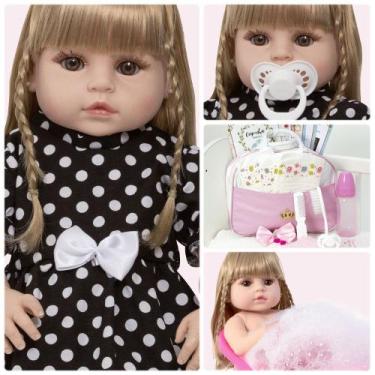 Imagem de Bebê Reborn 100% Silicone Loira Completa Bolsa Maternidade - Cegonha R