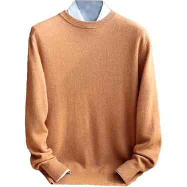 Imagem de Camisola De Cashmere Casual Para Homens De Outono/inverno Solta E Suéter Com Decote Redondo, 3, XL