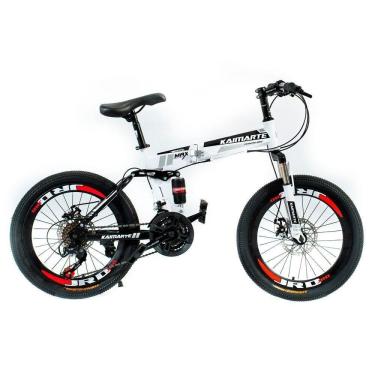 Imagem de Bicicleta Aro 20 Bike 21 Vel Marchas Cityfold Freio A Disco Quadro Aço Carbono Cor Branco Preto - Wct Fitness