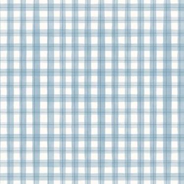 Imagem de Papel De Parede Revoada Xadrez Picnic Pincelada Azul 4444