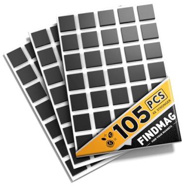 Imagem de FINDMAG Quadrados Magnéticos, Ímãs Flexíveis Com Adesivo, 105 Peças De Fita Para Artesanato, Tiras Projetos Diy, Pendurar E Organizar Objetos Leves (Cada 20 X 2 Mm)