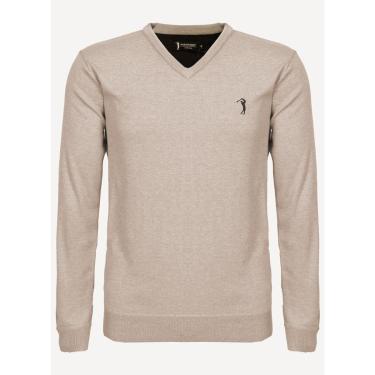 Imagem de Suéter Aleatory Gola V New Frame Mescla Khaki-Masculino