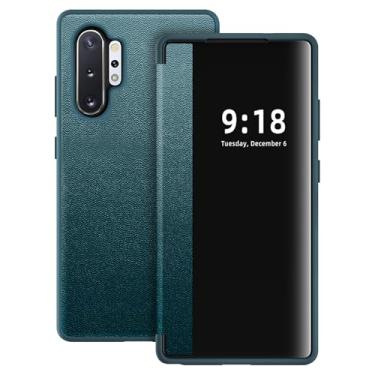 Imagem de Capa flip para Samsung Galaxy Note 10 Plus S View, capa protetora de 360 graus para Samsung Note 10 Plus, capa flip para Samsung Note10 Plus 6,8 polegadas (verde)