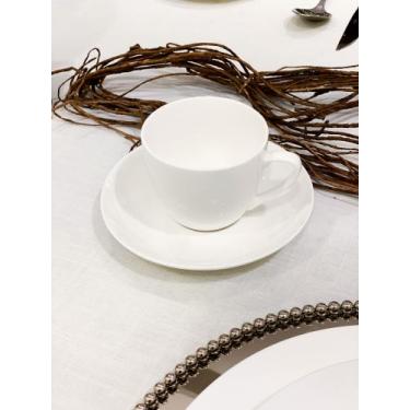 Imagem de Xícara E Pires Chá Porcelana Clean Tradicional 220ml - LYOR