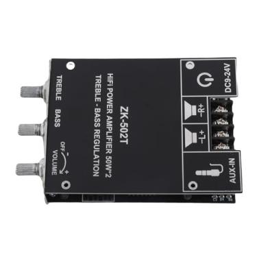 Imagem de Placa Amplificadora de ZK-502T 50W * 2 - Módulo de Pré-amplificador Com Controle de Graves e Agudos, Entrada e AUX, Perfeito para Sistemas de Domésticos