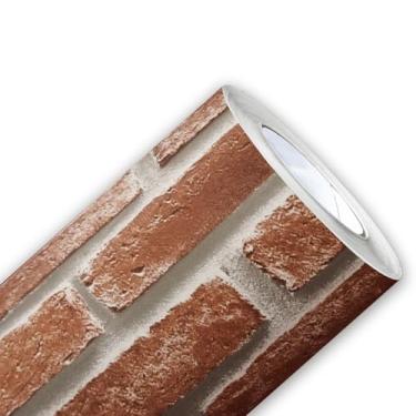 Imagem de Papel De Parede Adesivo Lavável Tijolo Aparente Vermelho Rústico Tijolinho a Vista