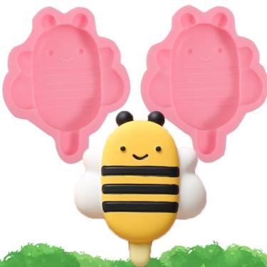Imagem de nklbio 2 peças de molde de silicone para sorvete de abelha, molde de fondant de doces de inseto, para decoração de bolos, cozinha, pão, biscoito, geléia, mousse, açúcar de amêndoa, gesso, resina de